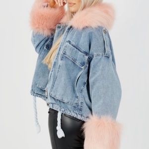 Fur jean jacket